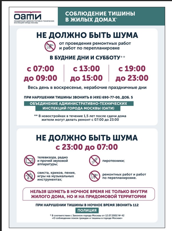 Алгоритм действий граждан в случаях нарушения их законных прав на тишину и покой